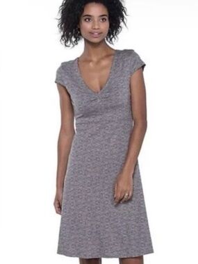 Toad&Co Heather Gray Rosemarie Cap-Sleeve Dress  NWT Large